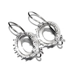 10mm 925 sterling silver blank earrings with bezel cup and closed ring, Jewelry making, Setting, bezel cup, base earrings - 1 pair (2 piece)