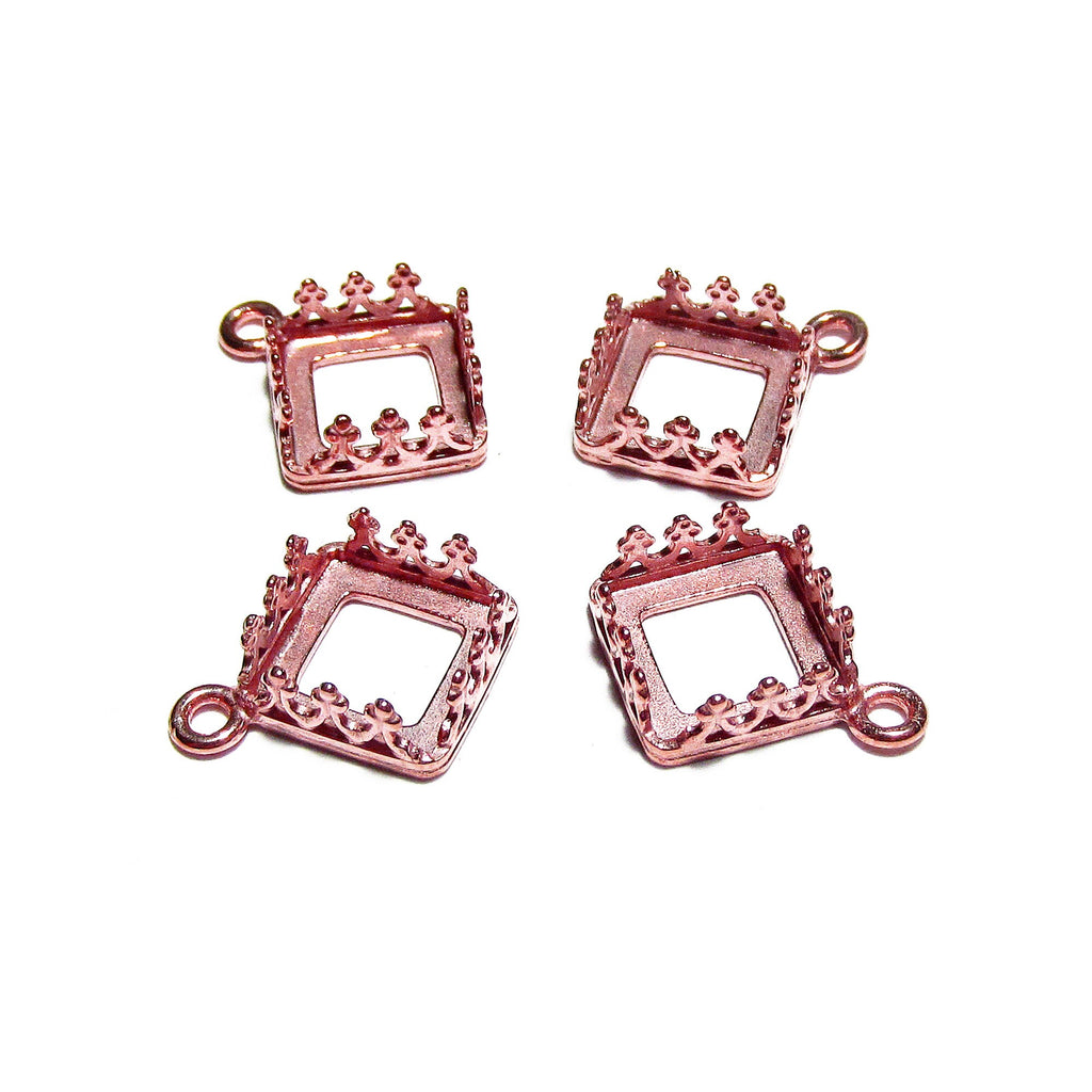 14K Rose gold filled Square Bezel Cup size 8x8 mm, Bezel cup, Setting, Gold Filled bezel cup, Jewelry making, Rose Gold Filled - 1 piece