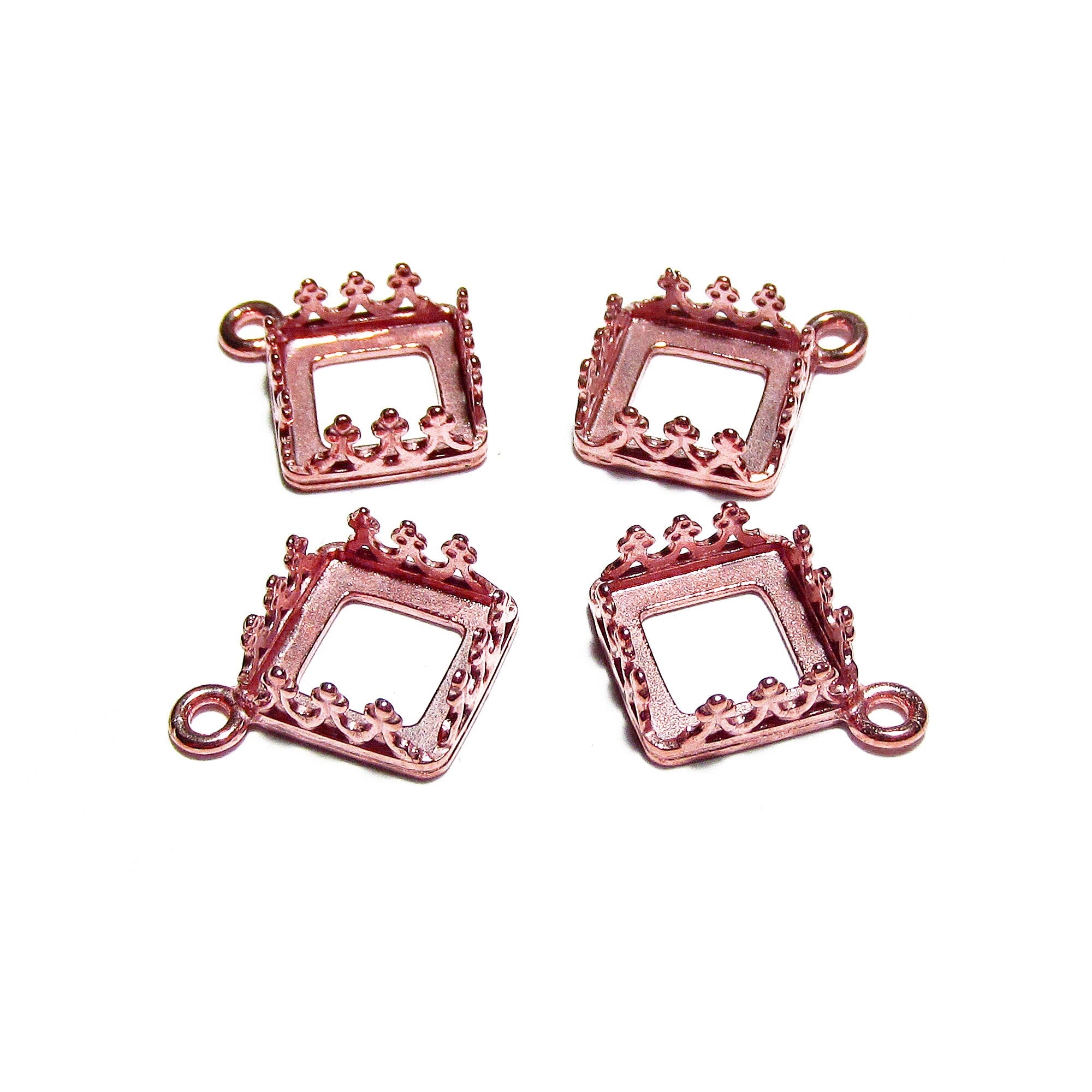14K Rose gold filled Square Bezel Cup size 8x8 mm, Bezel cup, Setting, Gold Filled bezel cup, Jewelry making, Rose Gold Filled - 1 piece