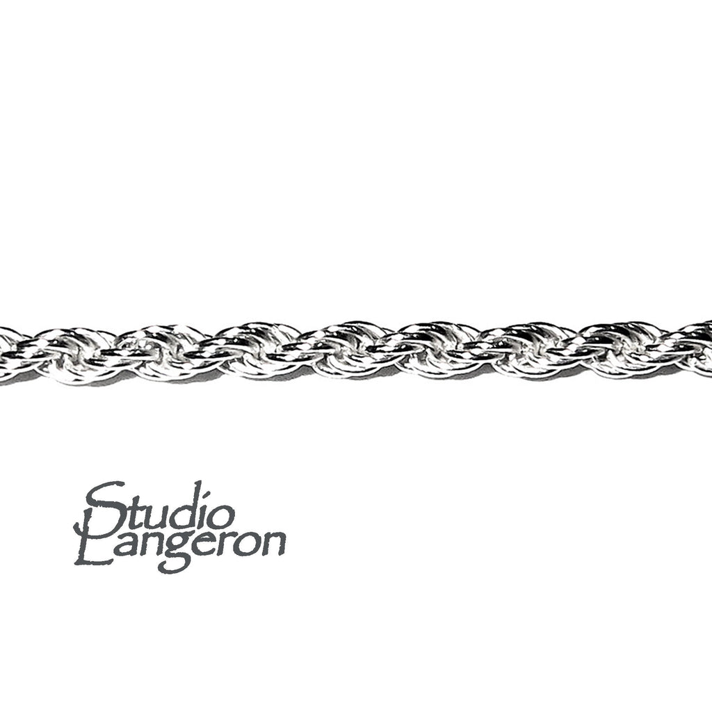 3.3 mm Sterling Silver French Rope Chain, shiny chain, 925 silver chain, Jewelry making, sterling silver chain, 925 silver - 1 Feet (30 cm)