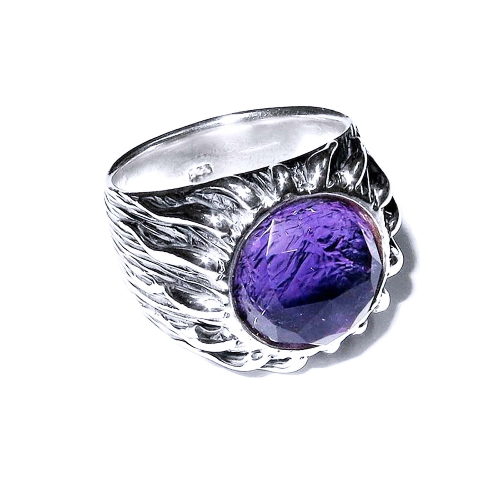 Amethyst ring 925 sterling silver, size 4 1/2, Handmade ring, single copy, Statement ring, Natural amethyst, silver ring, gemstone