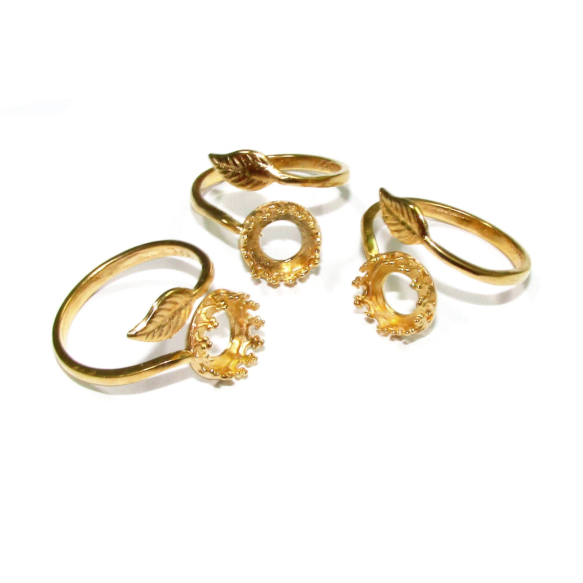14K Yellow gold filled open blank ring with bezel cup 8 mm, base ring, Setting, bezel cup, ring gold filled, Jewelry making - 1 piece