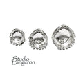 925 Sterling Silver Blank earrings size 8x8, 10x10, 12x12 mm, cushion Bezel cup, Jewelry making, Setting, Base Earrings - 1 pair (2 pieces)