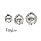 925 Sterling Silver Blank earrings size 8x8, 10x10, 12x12 mm, cushion Bezel cup, Jewelry making, Setting, Base Earrings - 1 pair (2 pieces)