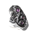 Natural Amethysts ring 925 sterling silver size 6, Handmade ring, single copy, Natural Amethysts, silver ring, Statement ring, Amethyst ring
