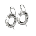 16 mm 925 sterling silver blank earrings with bezel cup, Jewelry making, Setting, bezel cup, base earrings, 925 silver - 1 pair (2 pieces)