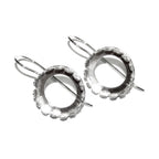 16 mm 925 sterling silver blank earrings with bezel cup, Jewelry making, Setting, bezel cup, base earrings, 925 silver - 1 pair (2 pieces)