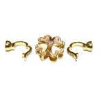 14K Yellow Gold filled Hook Eye Clasps Large with mother of pearl