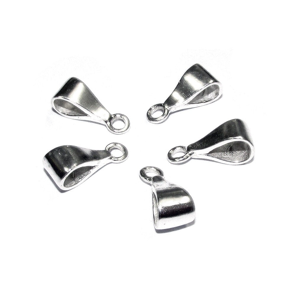 925 Sterling Silver Slide Pendant Bails 12.5x5.5 mm with Closed Ring, Bail with ring, Jewelry making, Bail silver, Bail findings - 1 piece