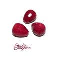 Natural African ruby Teardrop faceted half drilled Beads size 16x12 mm, Natural African ruby Half Drilled Beads, Jewelry making - 1 piece