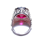 Statement Red topaz ring 925 sterling silver size 8 1/2, Handmade ring, single copy, Red topaz, silver ring, gemstone, Red topaz ring