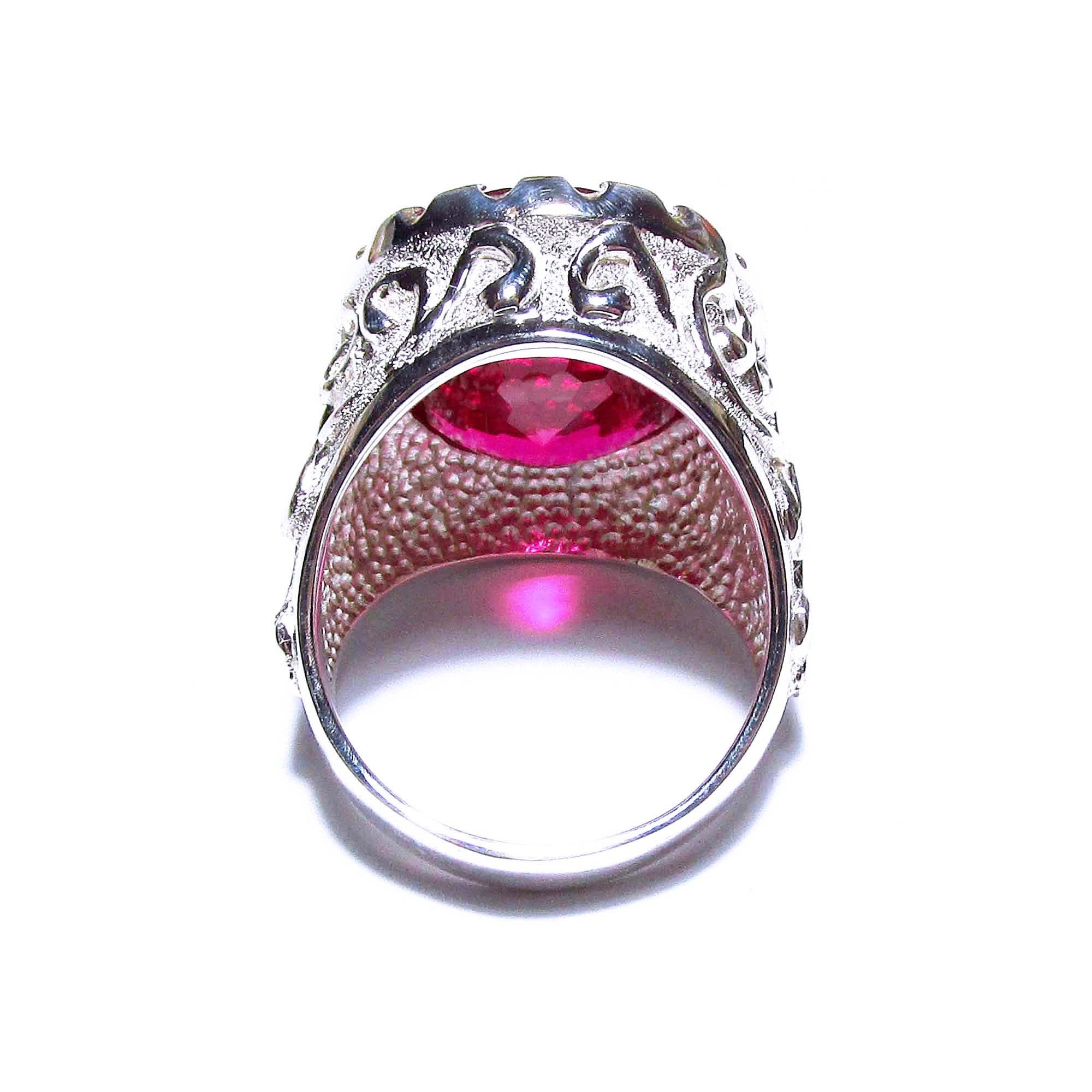 Statement Red topaz ring 925 sterling silver size 8 1/2, Handmade ring, single copy, Red topaz, silver ring, gemstone, Red topaz ring