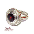 Statement Garnet ring 925 sterling silver size 8, Handmade ring, single copy, sterling silver, Garnet ring,  silver ring, red gemstone