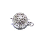 925 Sterling Silver Rhodium-Plated Round Filigree Safety Clasp size 10 mm, Silver bead clasp, Jewelry making, 925 Sterling silver - 1 piece