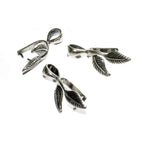 925 Sterling silver Leaf Double Pinch Large Pendant Bail with Ring, Silver Bail, Bail findings, Jewelry making, bail for pendant - 1 piece