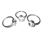 925 Sterling silver blank ring with bezel cup 8x10 mm size 4, 5, 6, 7, 8, 9, 10, 11, Jewelry making, bezel cup, base ring, Setting - 1 piece