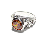 Champagne topaz ring 925 sterling silver size 5, handmade ring, single copy, Statement ring, Champagne topaz, silver ring, gemstone