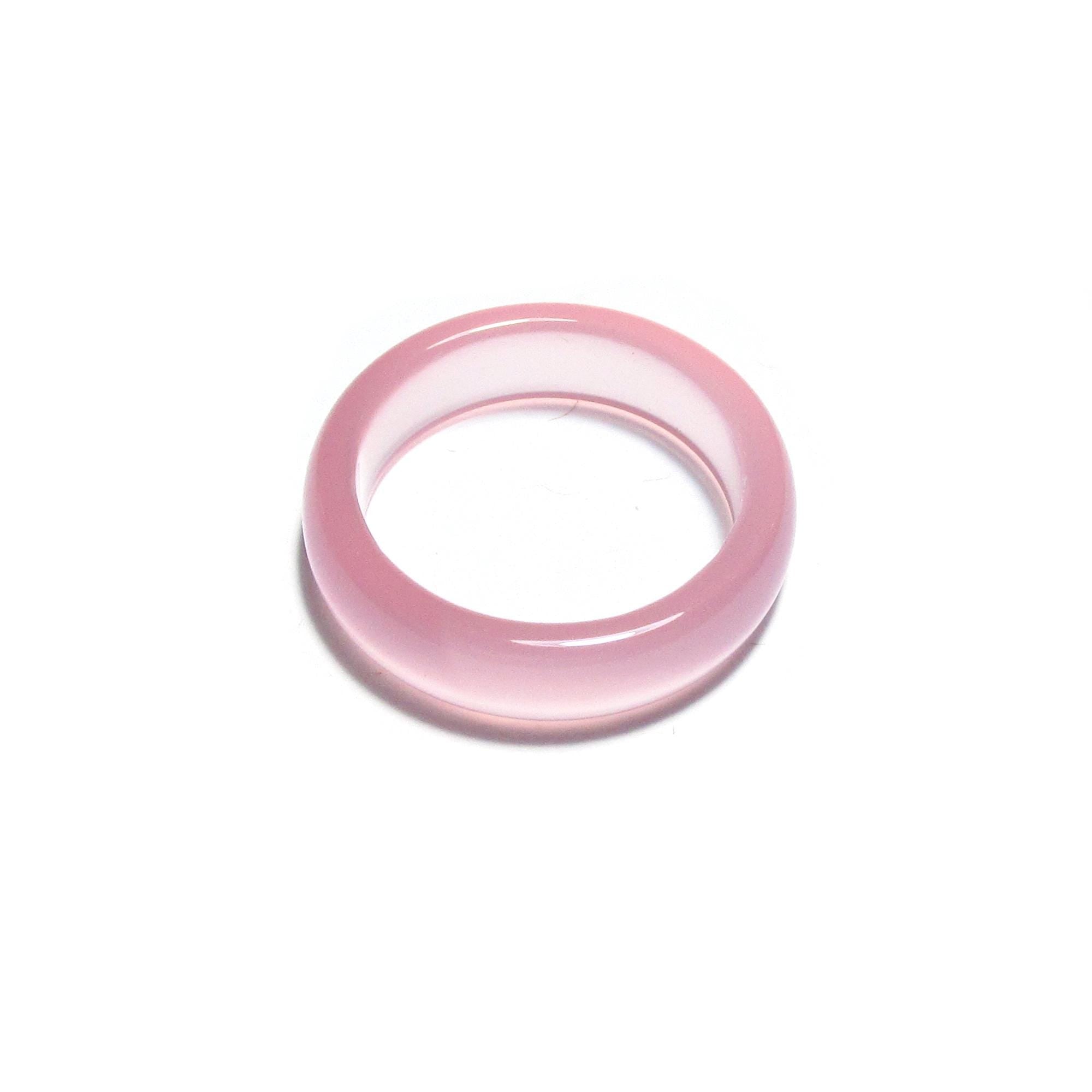 Natural pink chalcedony band Ring sizes 6 1/2, 7, Chalcedony stone ring, Band Rings, Natural Gemstone ring, Unisex rings, Solid gemstone