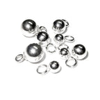 925 sterling silver round shiny beads with closed ring size 3.0-10.0 mm, Silver beads with loop, Jewelry making, Silver findings - 1 piece