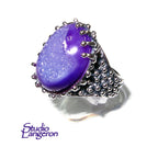 Druse agate ring 925 sterling silver size 8 1/2, Handmade ring, single copy, sterling silver, Druse agate, silver ring, Statement ring