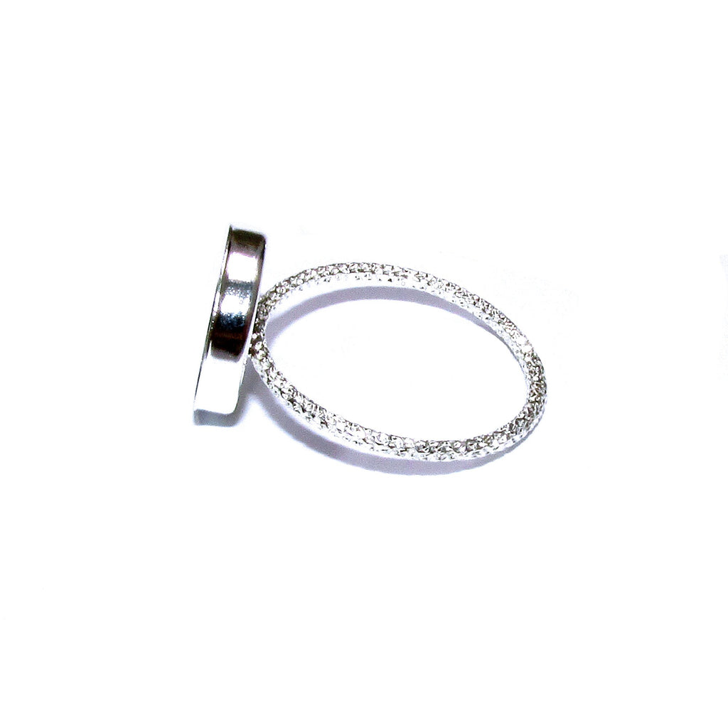 925 sterling silver blank ring with bezel cup 12 mm size 4, 5, 6, 7, 8, 9, 10, 11, bezel cup, base ring, Jewelry making, Setting - 1 piece