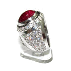Statement African ruby ring 925 sterling silver size 8 1/2, Handmade ring, single copy, 925 sterling silver, Natural African ruby, gemstone