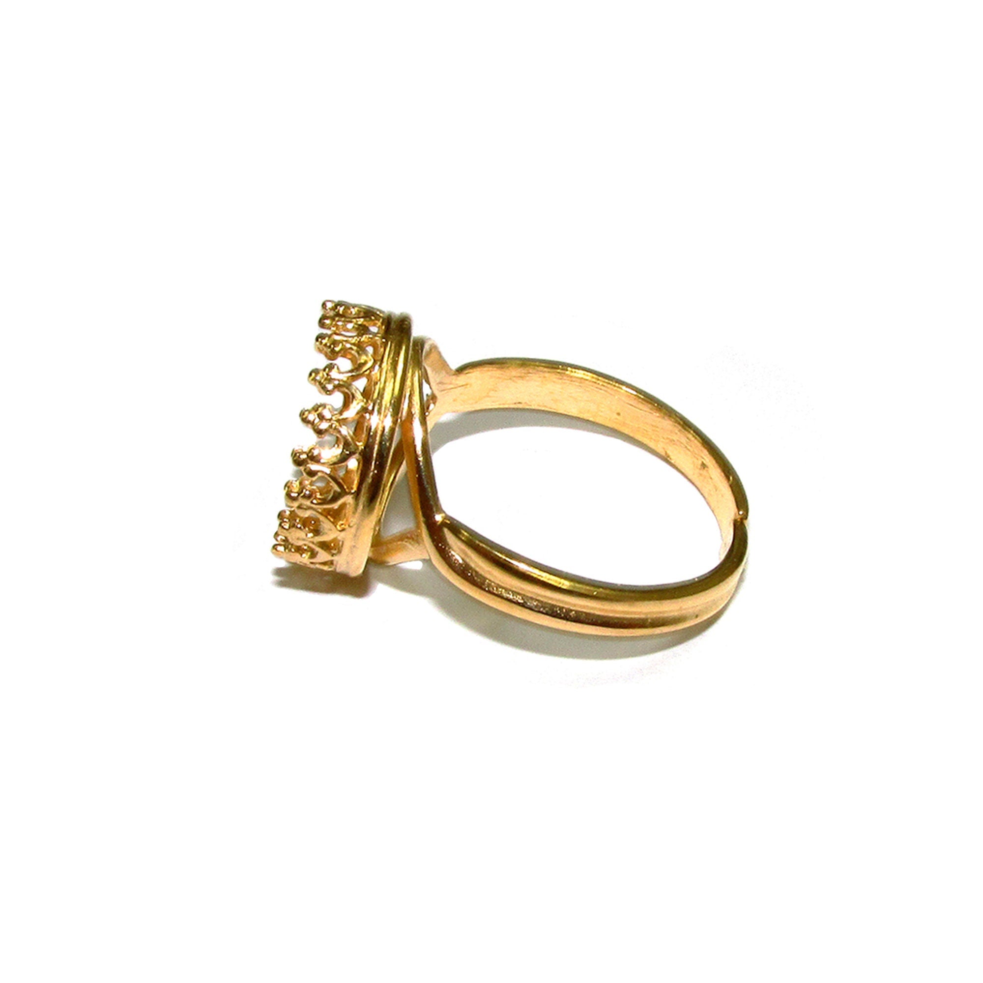 14K Yellow gold filled open blank ring with bezel cup 12 mm, base ring, Setting, bezel cup, jewelry making, ring gold filled - 1 piece