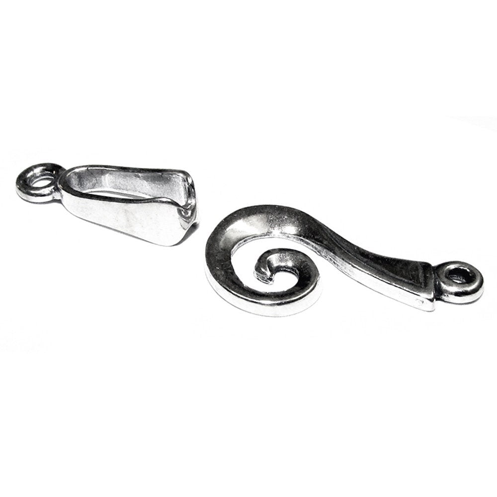 925 Sterling Silver Large Hook Eye Clasps, Silver clasp, Jewelry making, Hook eye clasp, Clasps, Sterling silver, 925 Silver clasp - 1 piece