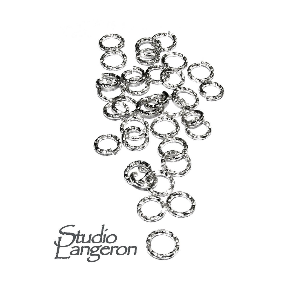 10 pcs/Pkg 925 Sterling Silver Diamond cut Open Jump Rings 20 Gauge (0.8 mm) Inside Diameter 2.5, 3.0, 3.5 mm, Jewelry making, Silver ring