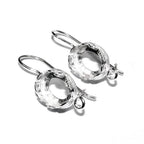8x10 mm size 925 sterling silver blank earrings with bezel cup, Setting, bezel cup, base earrings, Jewelry making - 1 pair (2 pieces)