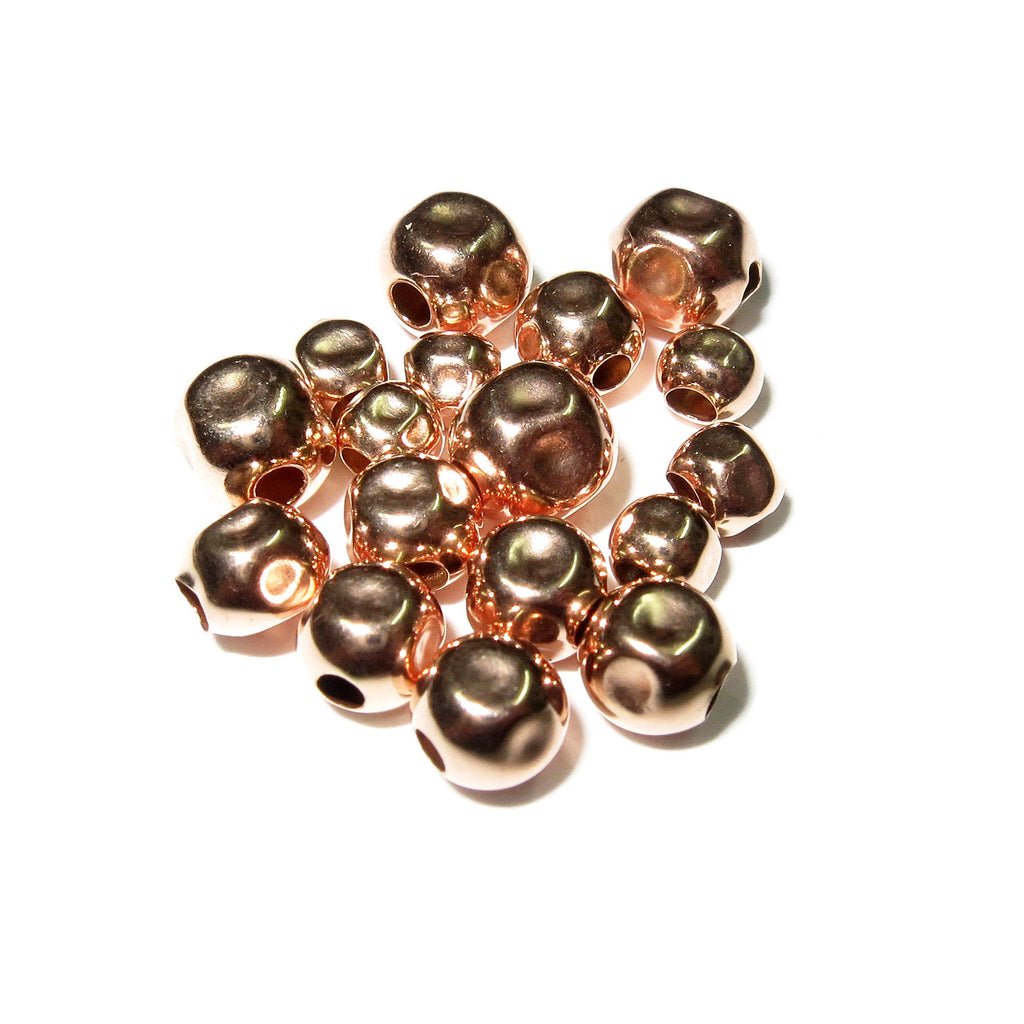 14K Rose gold filled hammered beads size 3.0-12.0 mm, Hammered gold filled beads, Jewelry making, Rose gold filled beads - 1 piece