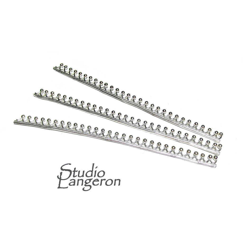 999 Fine silver Casted Bezel wire size 7.0x0.43 cm (2.8 inch), Gallery wire, Setting silver, Gallery pattern, Jewelry making - 1 piece