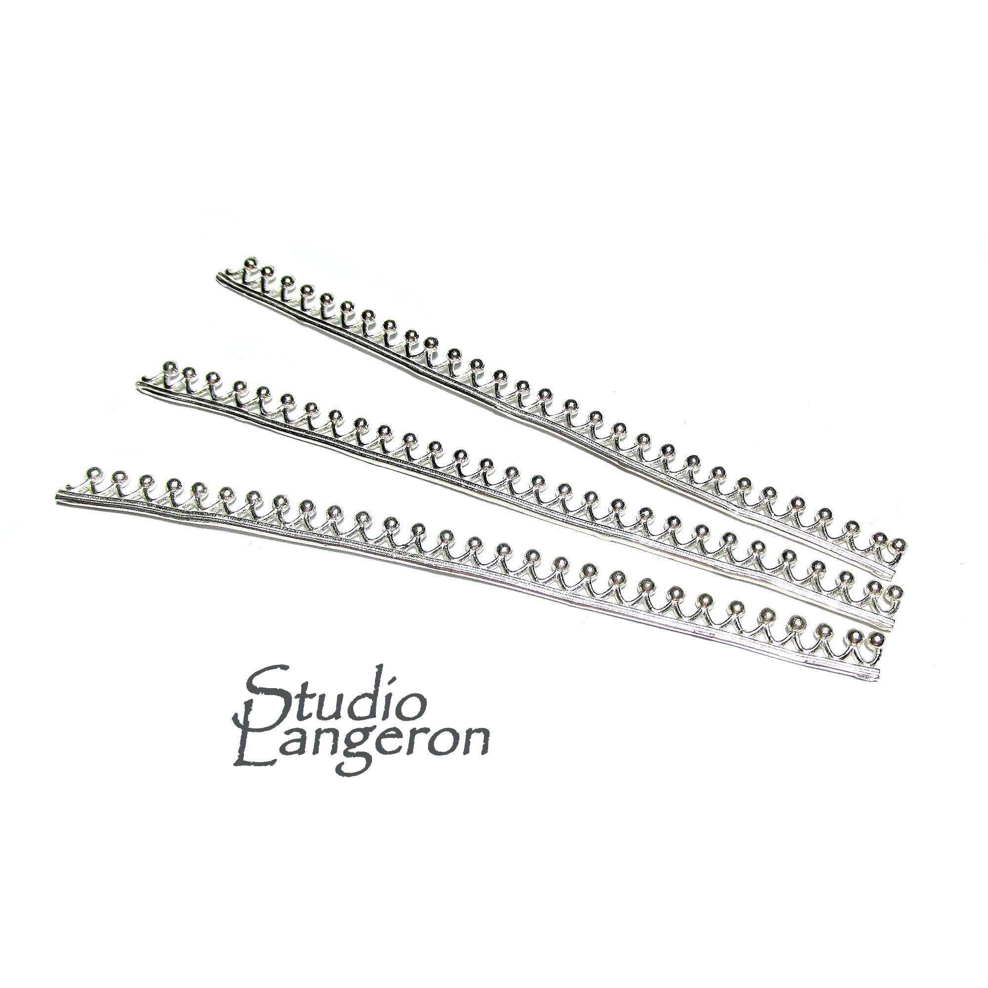 999 Fine silver Casted Bezel wire size 7.0x0.43 cm (2.8 inch), Gallery wire, Setting silver, Gallery pattern, Jewelry making - 1 piece