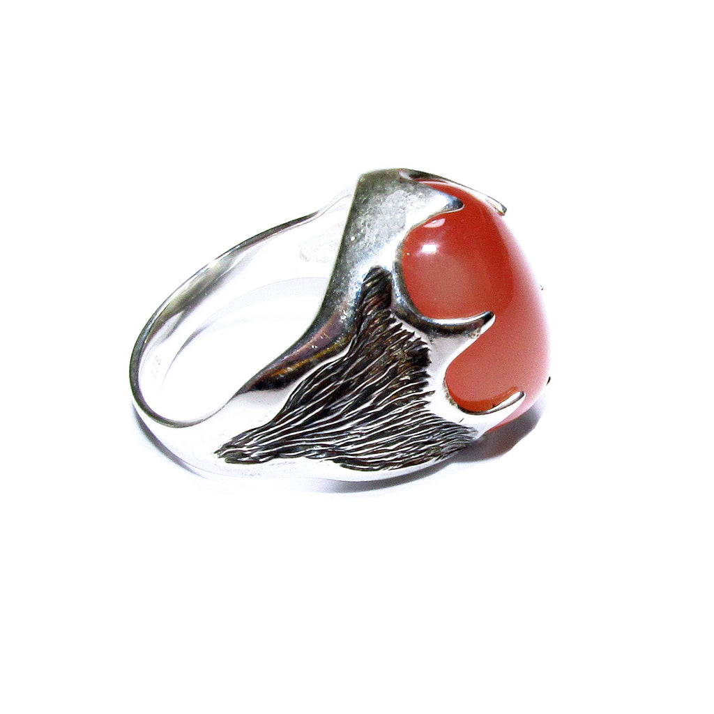Statement Chalcedony ring 925 sterling silver size 7 1/2, Handmade ring, single copy, 925 sterling silver, Natural Chalcedony, gemstone