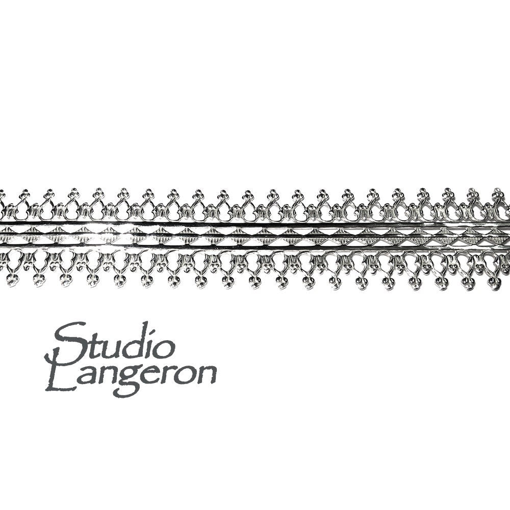 935 Argentium Silver Bezel wire, Gallery wire, Gallery ribbon, Gallery pattern, Argentium silver, Wire, Jewelry making - 4 inch (10 cm)