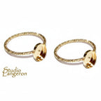 14K Yellow gold filled decorative blank ring with bezel cup 6x8mm size 4 - 11, Base ring, Bezel cup, Setting, Jewelry making - 1 piece