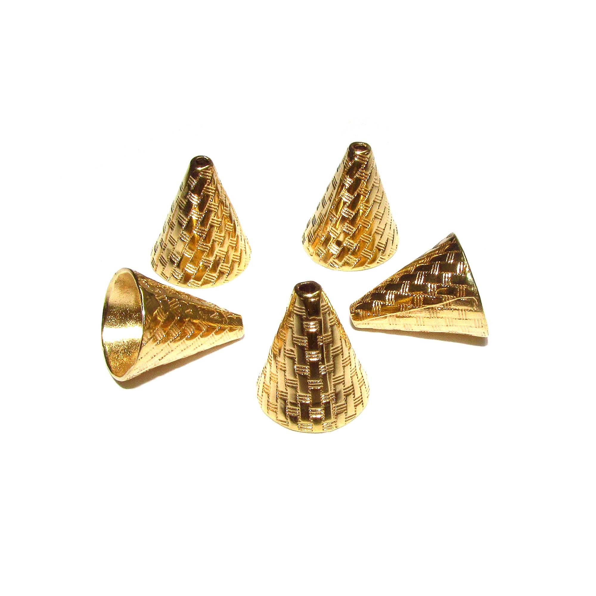14K Gold Filled Large Bead Cones, Beading, Bead cone, Cones Gold filled, Jewelry making, End caps, Gold filled cone - 1 pair (2 pieces)