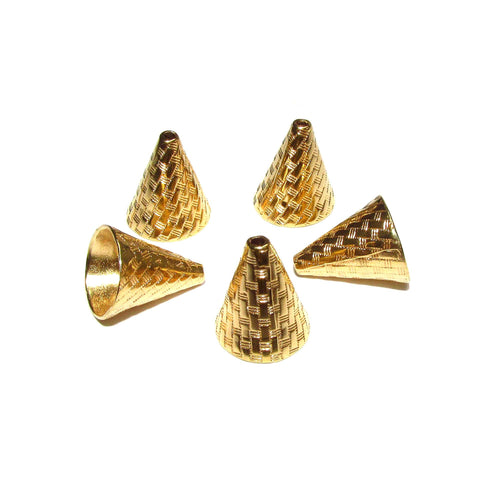 14K Gold Filled Large Bead Cones, Beading, Bead cone, Cones Gold filled, Jewelry making, End caps, Gold filled cone - 1 pair (2 pieces)