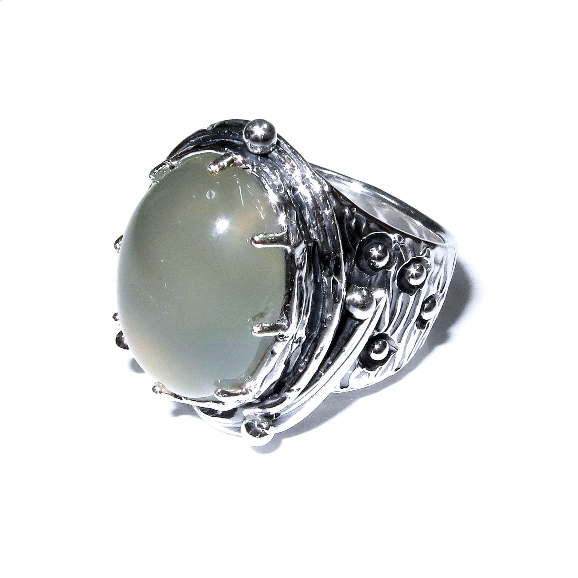 Statement moonstone ring 925 sterling silver size 7, Handmade ring, single copy, 925 sterling silver, Natural Gray moonstone, gemstone