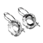 10 mm 925 sterling silver blank earrings with bezel cup, Jewelry making, Setting, bezel cup, base earrings, Silver - 1 pair (2 piece)