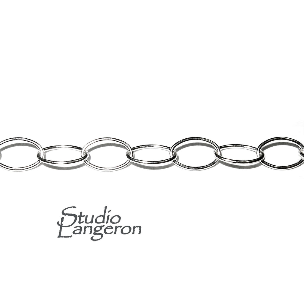 5.0 mm 925 Sterling Silver oval cable chain, silver chain, 925 silver chain, silver chain oval, Jewelry making, Oval chain - 1 Ft (30 cm)