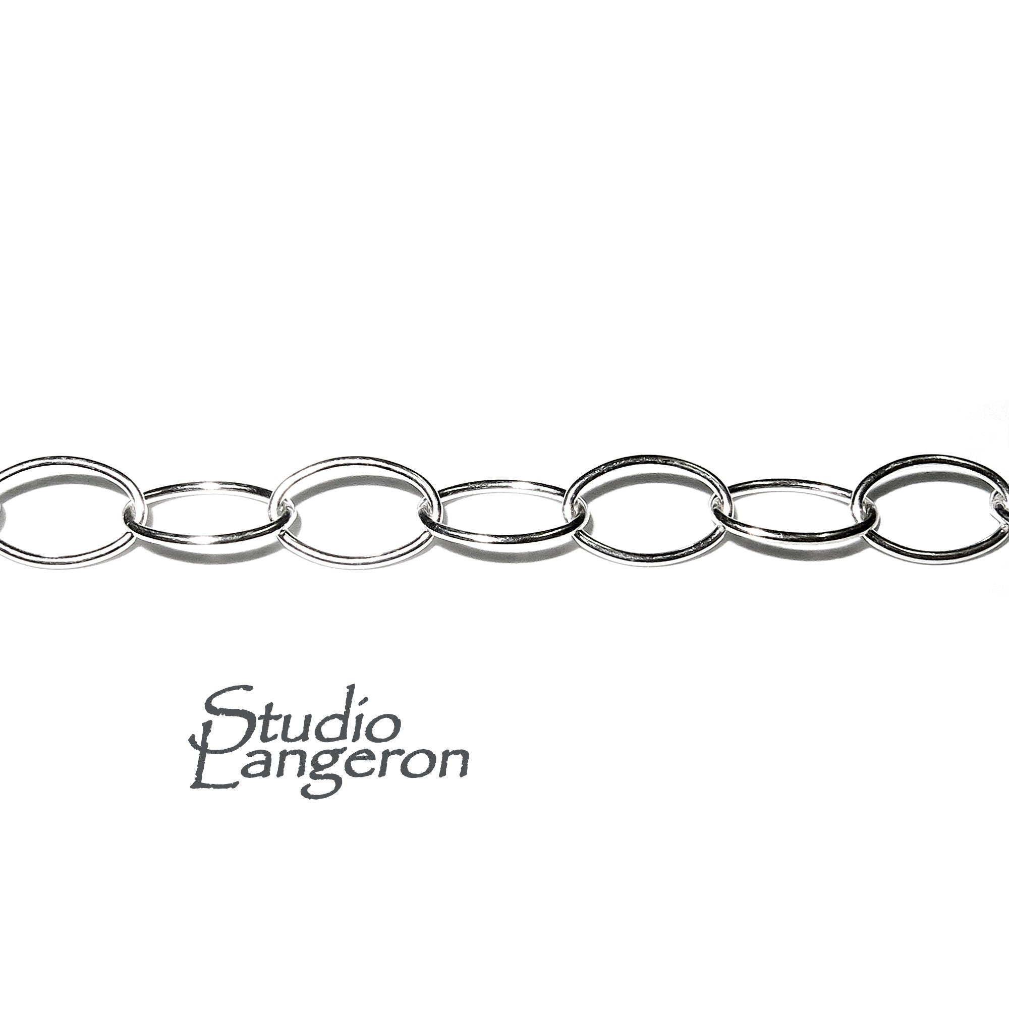 5.0 mm 925 Sterling Silver oval cable chain, silver chain, 925 silver chain, silver chain oval, Jewelry making, Oval chain - 1 Ft (30 cm)