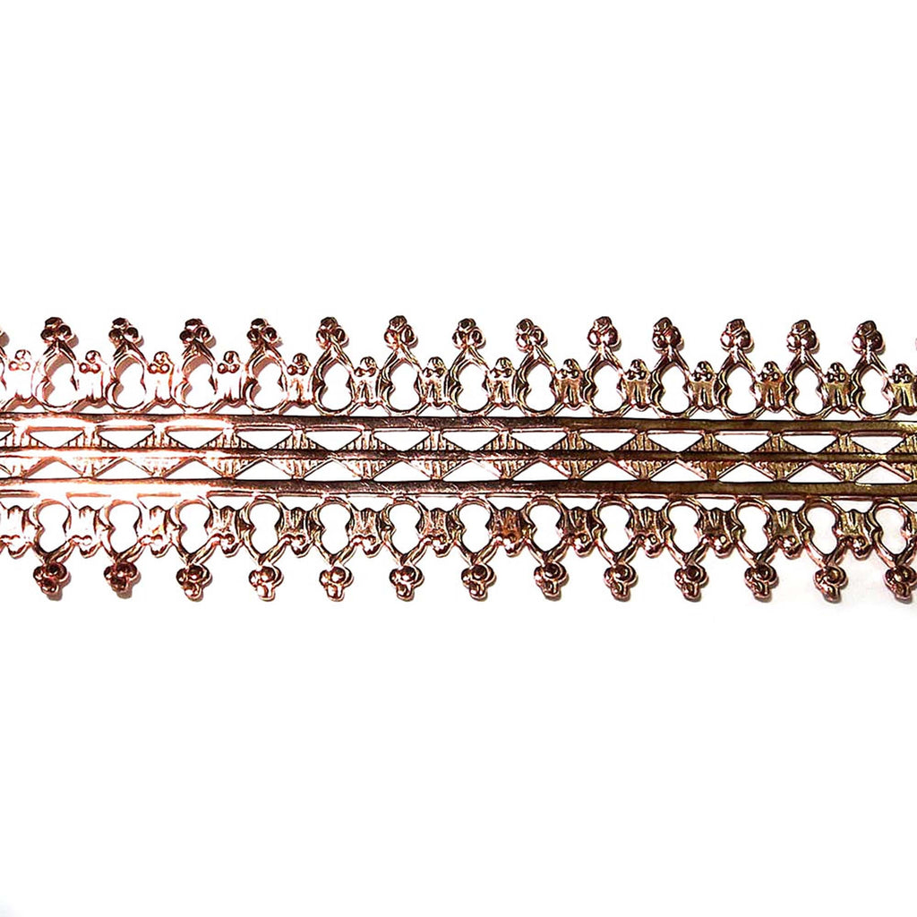 Natural Copper Bezel wire, Gallery wire, Gallery ribbon, Gallery pattern, Jewelry making, Setting, Copper wire, Findings  - 4 inch (10 cm)