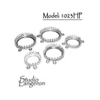 925 Sterling Silver Round Bezel Cup Settings with 4 rings, size 12, 14, 16, 18, 20 mm, Bezel cup, Jewelry making, Round bezel cup - 1 piece