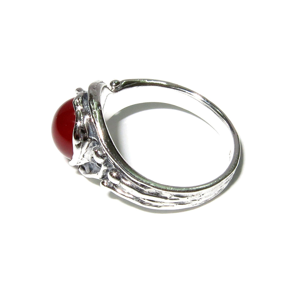 Statement Natural opal ring 925 sterling silver size 6 1/2, Handmade ring, single copy, sterling silver, Orange opal, silver ring, gemstone