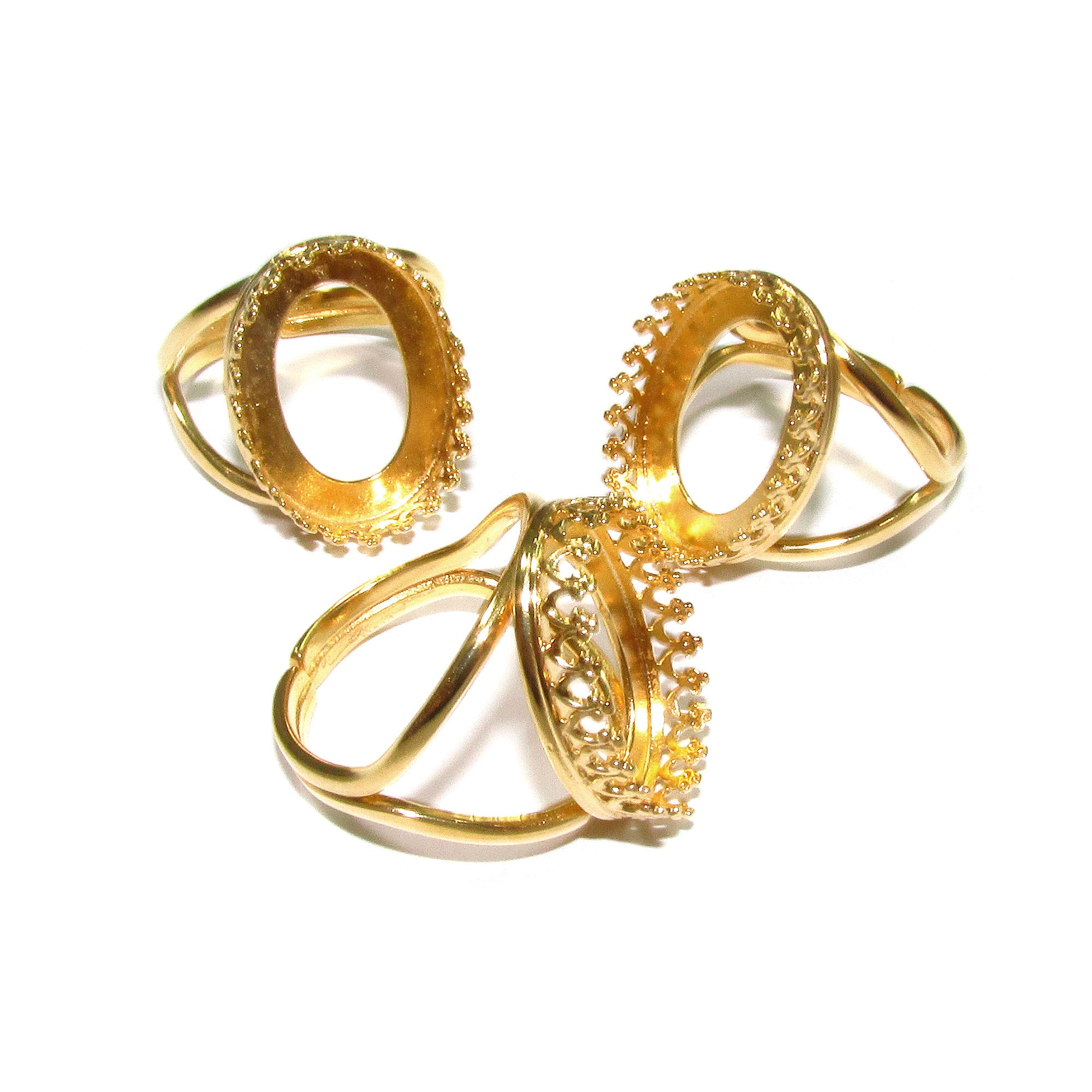 14K Yellow gold filled open base ring with oval bezel cup 13x18 mm, Blank ring, ring gold filled, Jewelry making, 14K gold filled - 1 piece