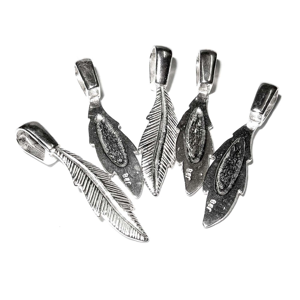 925 Sterling silver large Glue-On Feather Pendant Bail, sterling silver Bail, Jewelry making, Bail finding, Glue-On Bail - 1 piece