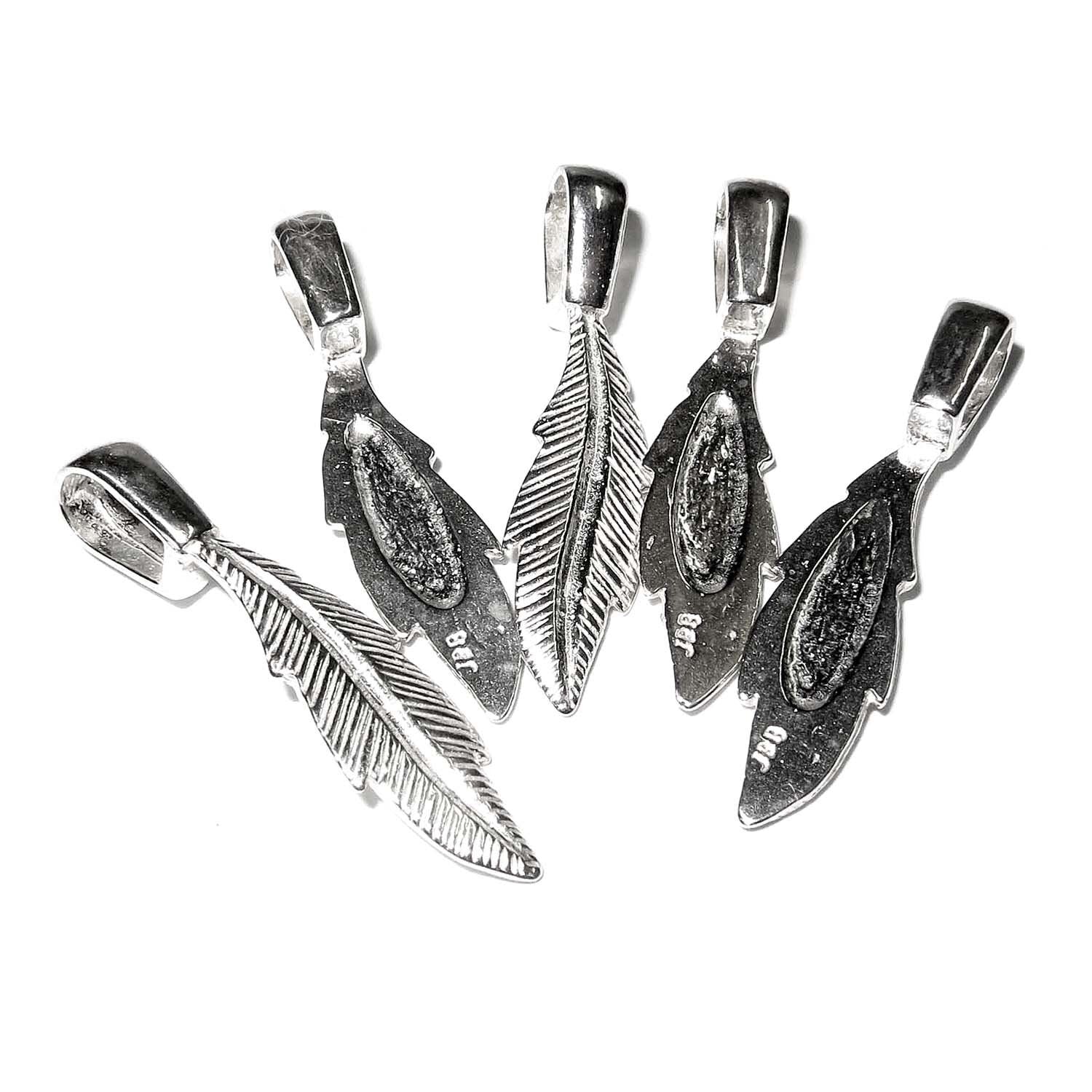 925 Sterling silver large Glue-On Feather Pendant Bail, sterling silver Bail, Jewelry making, Bail finding, Glue-On Bail - 1 piece