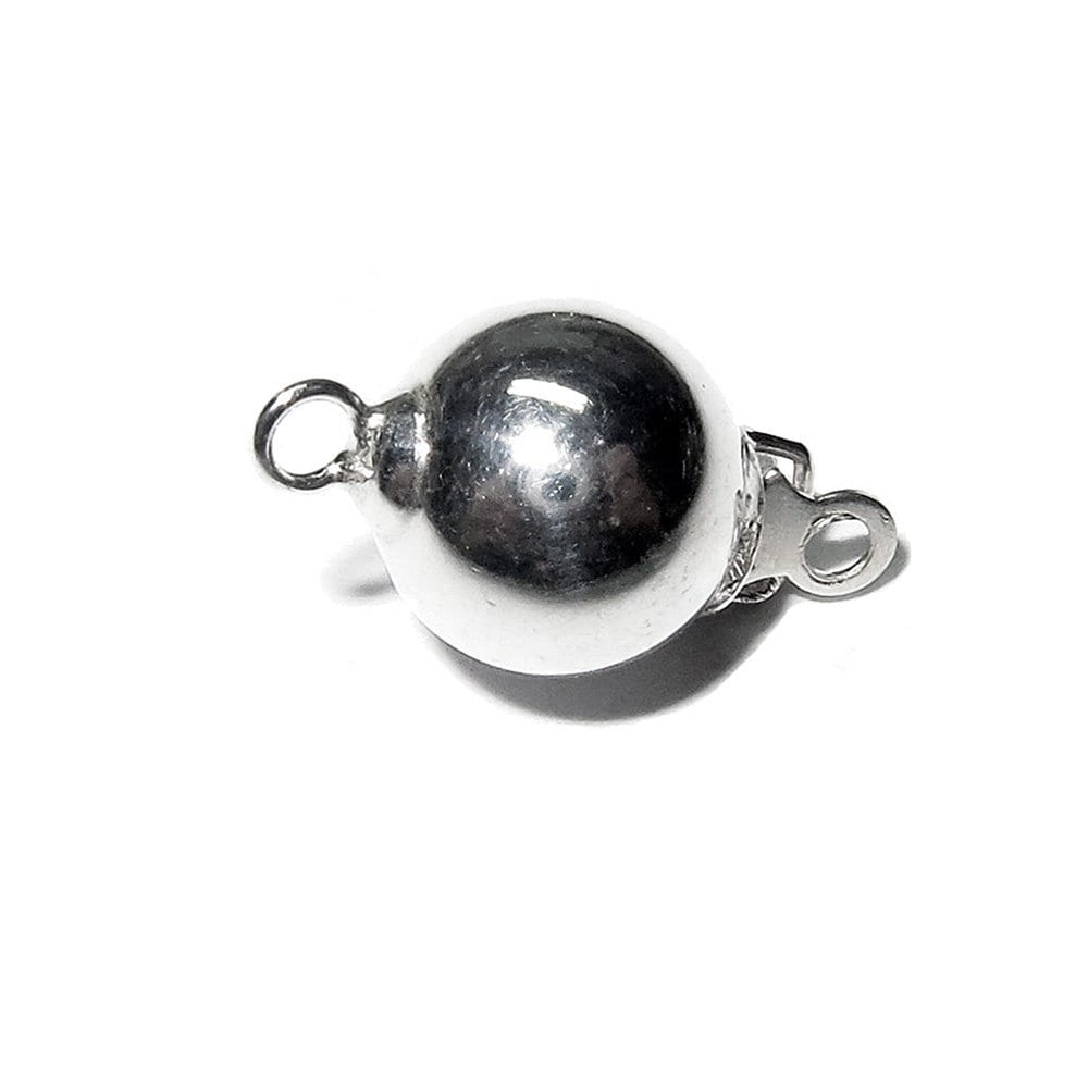 925 Sterling silver Bead smooth Safety Clasp size 8 mm, Silver bead clasp, Jewelry making, Silver Clasp, 925 Sterling silver - 1 piece