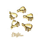 14K Yellow gold filled small Pinch Pendant Bail, Jewelry making, bail with loop, Bail, Gold filled, Bail gold filled, Bail finding - 1 piece